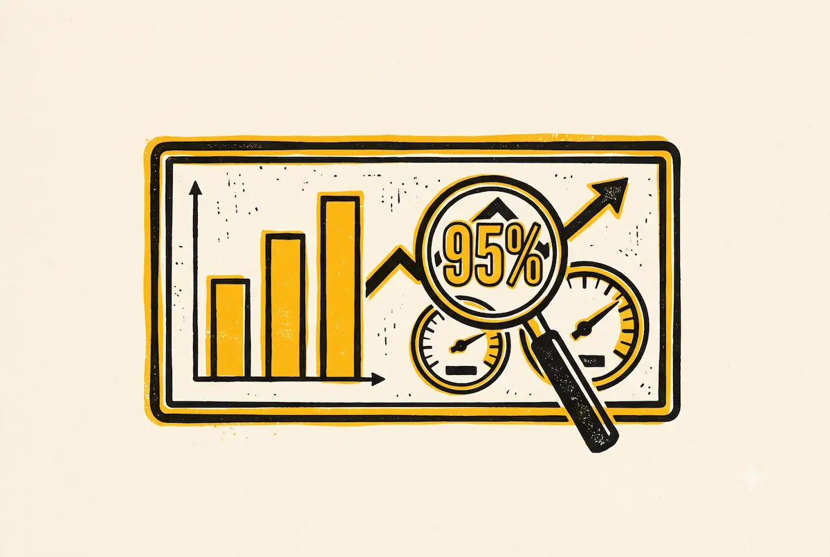 salamaquinas Cuadro de mando con relojes e instrumentos, ilustración en amarillo y negro que representa la analítica web